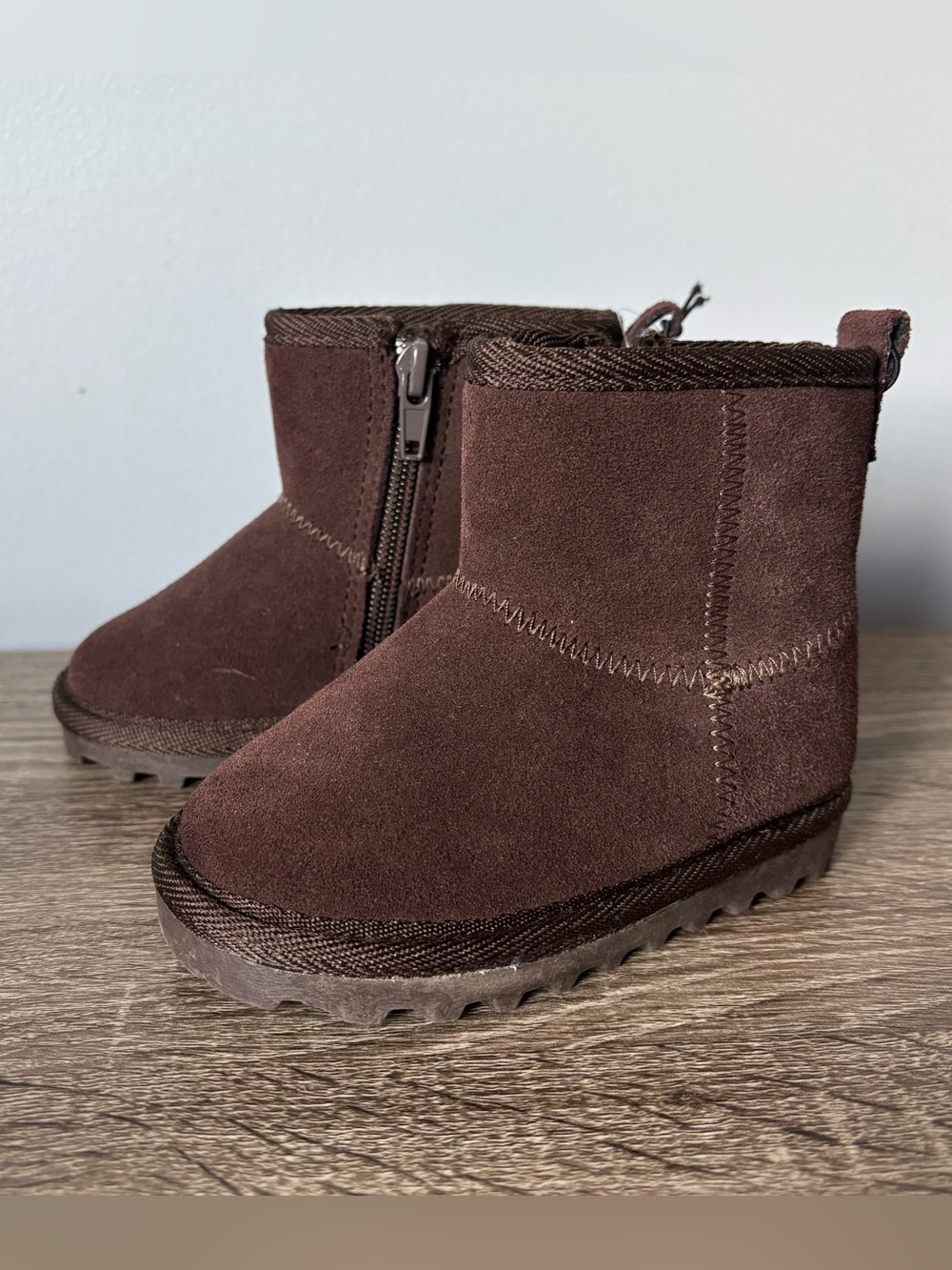 BearPaw Faux fur shearling Mid Boots NEW Brown leather toddler kids 5